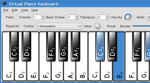 VMPK. Virtual Keyboard
