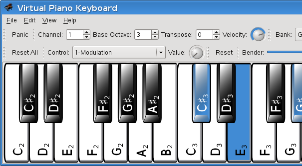 VMPK. Virtual MIDI Piano Keyboard